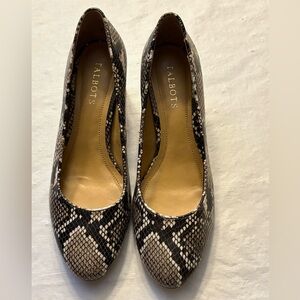 Talbots Snakeskin Heels - Black and Tan
